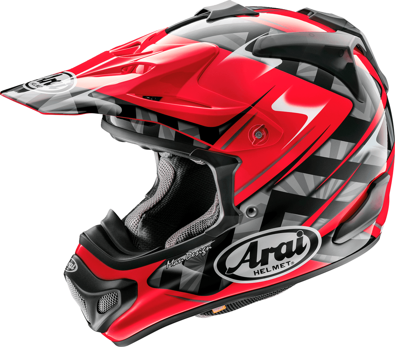 arai helmet off road Rounded chin bar maintains compact shell length resulting in less protrusion Arai VX-Pro4 Helmet - Stream