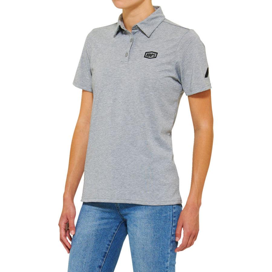 100% Women's Corpo Polo Shirt - Heather Gray