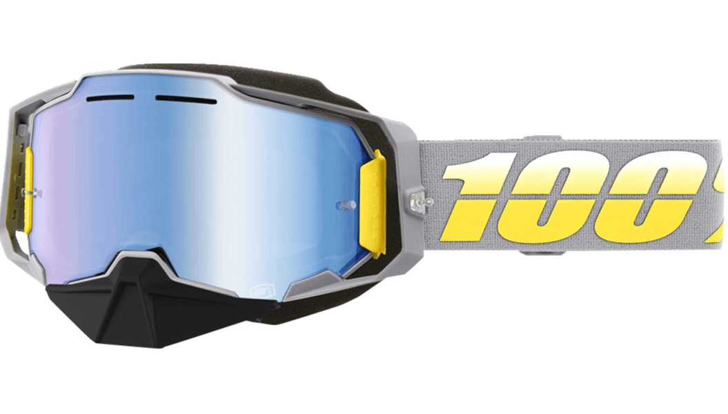 100% Armega Snow Goggles - Complex Frame - Blue Mirror Lens - Motor Psycho Sport