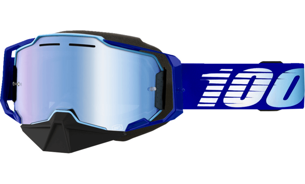 100 Armega Snow Goggles Royal Frame Blue Mirror Lens Motor Psycho Sport
