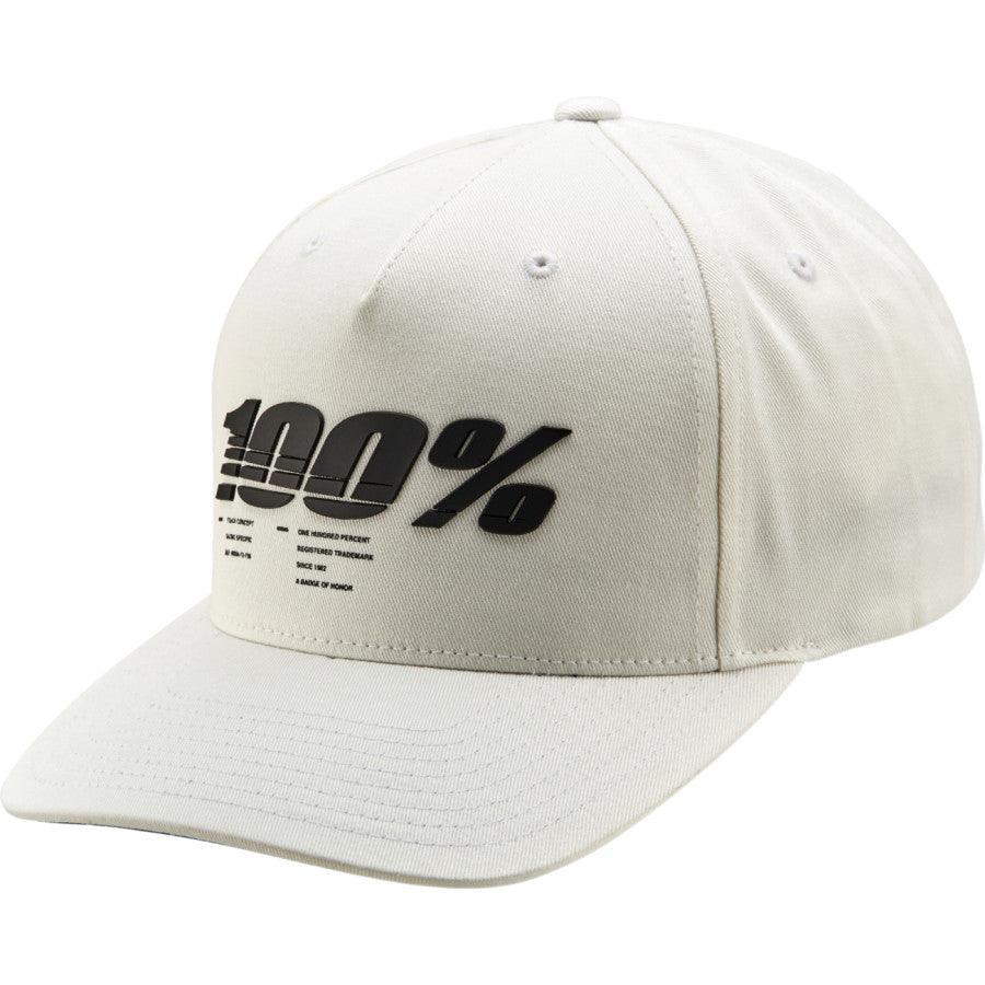 100% Staunch Snapback Hat - White