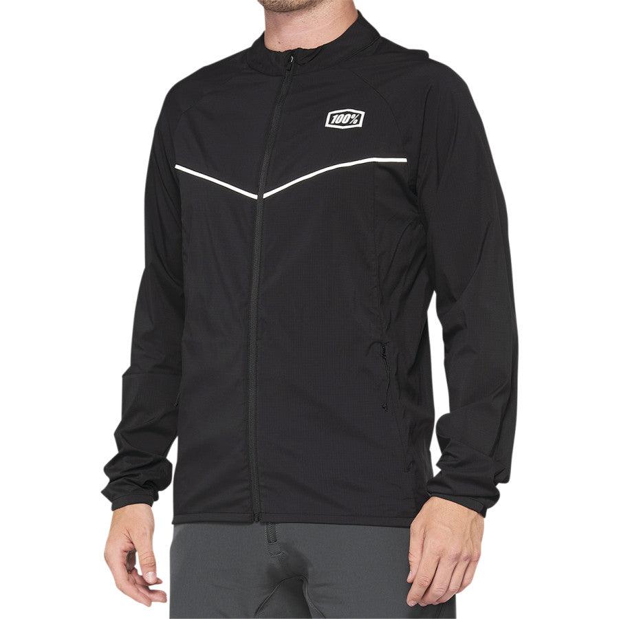 100% Corridor Stretch Windbreaker Jacket - Black