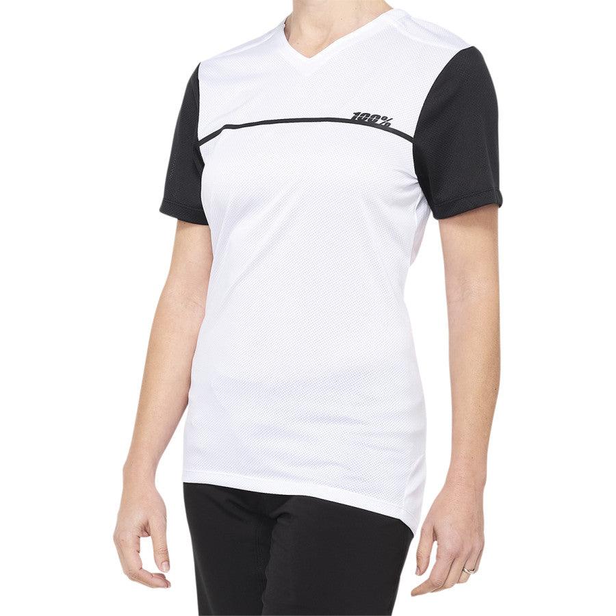 100% Women's Ridecamp Jersey - Short-Sleeve - White/Black