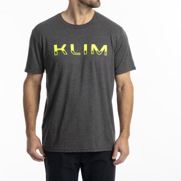KLIM PETROL TRI-BLEND TEE - HEATHERED CHARCOAL - HI-VIS