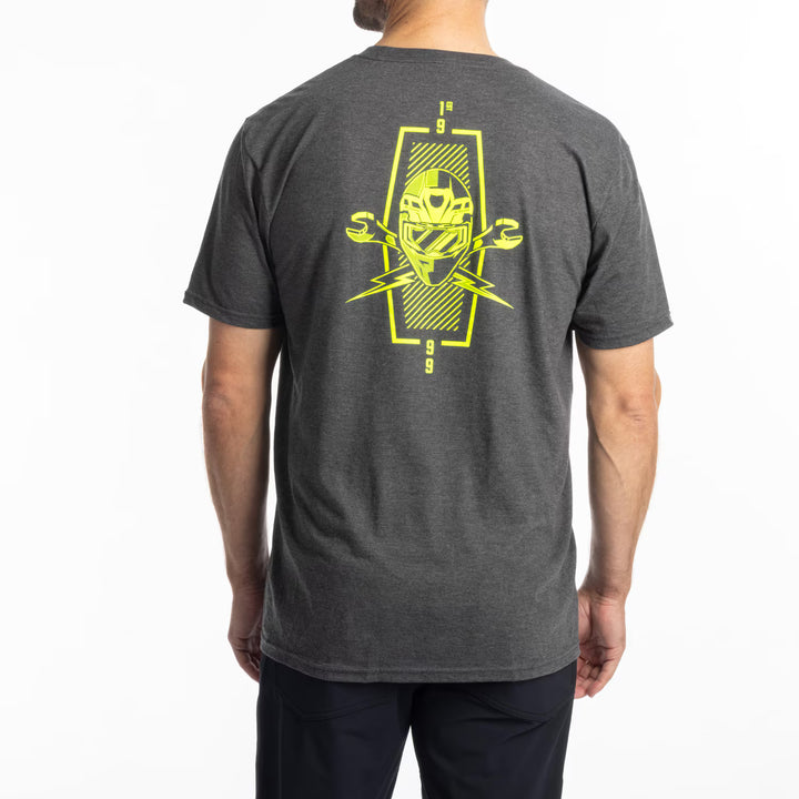 KLIM PETROL TRI-BLEND TEE - HEATHERED CHARCOAL - HI-VIS