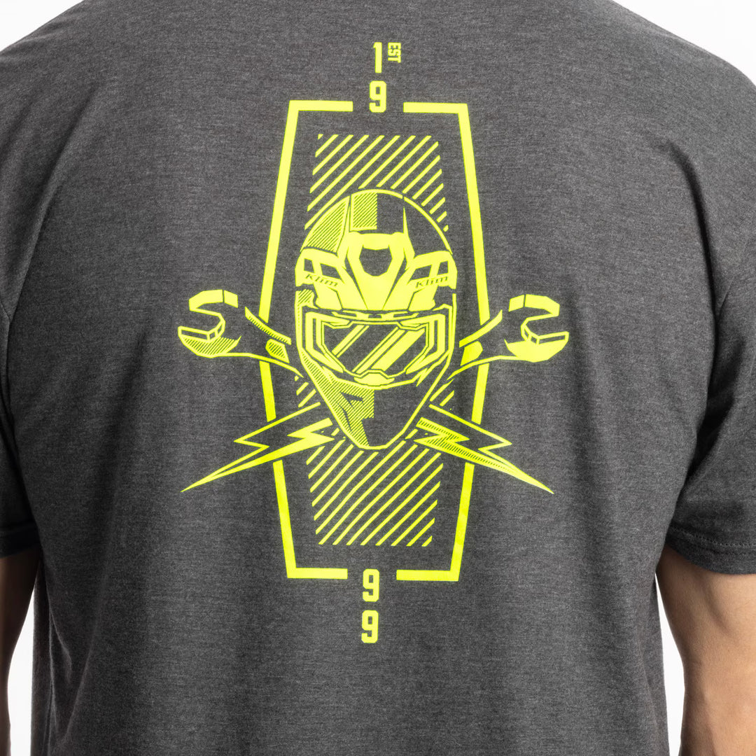 KLIM PETROL TRI-BLEND TEE - HEATHERED CHARCOAL - HI-VIS