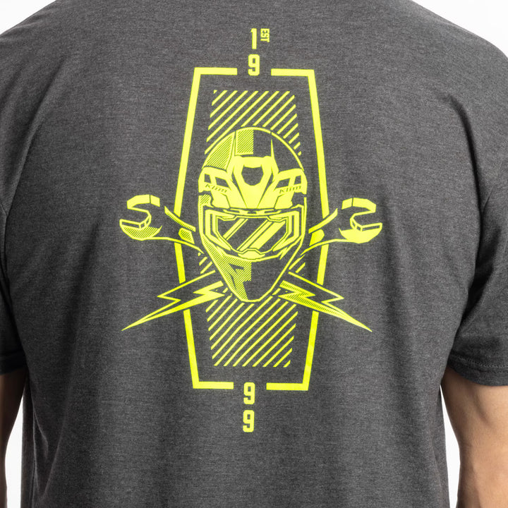 KLIM PETROL TRI-BLEND TEE - HEATHERED CHARCOAL - HI-VIS