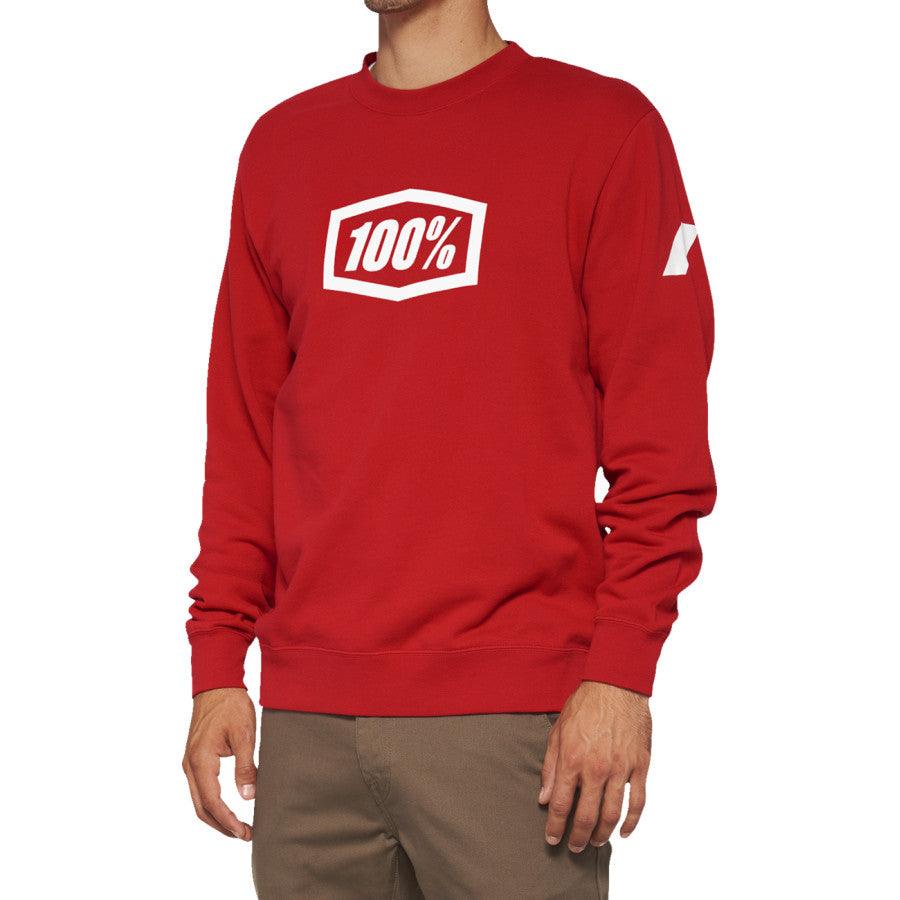 100% Icon Long-Sleeve Fleece Sweatshirt - Red