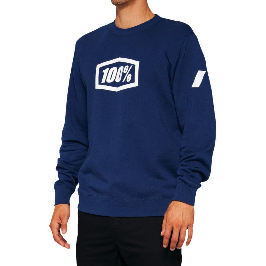 100% Icon Long-Sleeve Fleece Sweatshirt - Navy