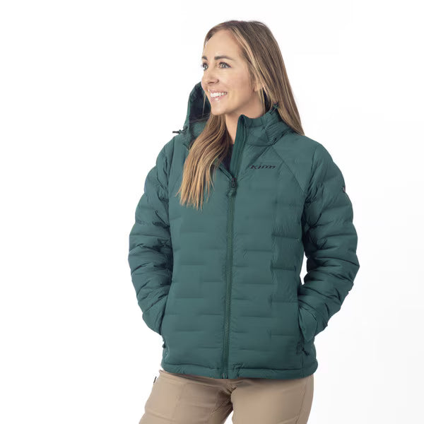 KLIM LUNA STRETCH DOWN HOODED JACKET - RAIN FOREST