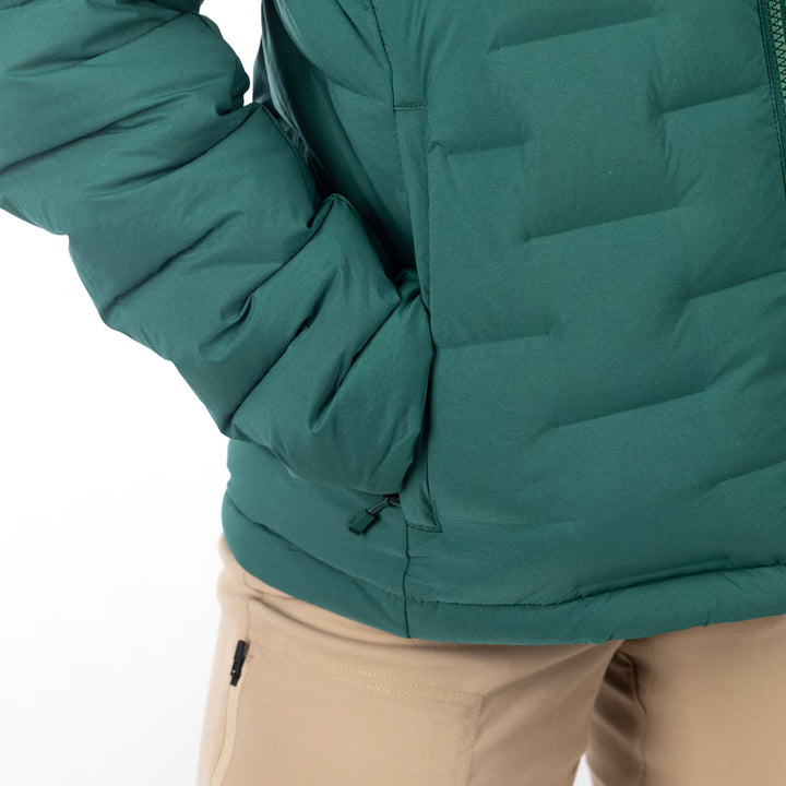 KLIM LUNA STRETCH DOWN HOODED JACKET - RAIN FOREST