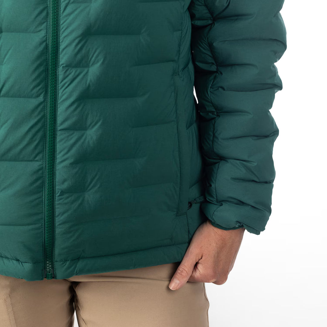 KLIM LUNA STRETCH DOWN HOODED JACKET - RAIN FOREST