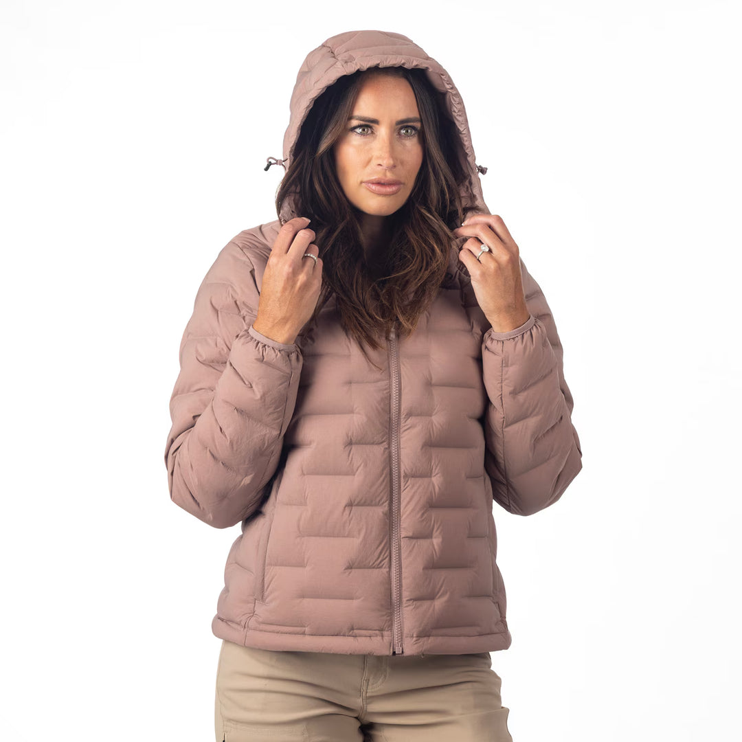 KLIM LUNA STRETCH DOWN HOODED JACKET - TWILIGHT MAUVE