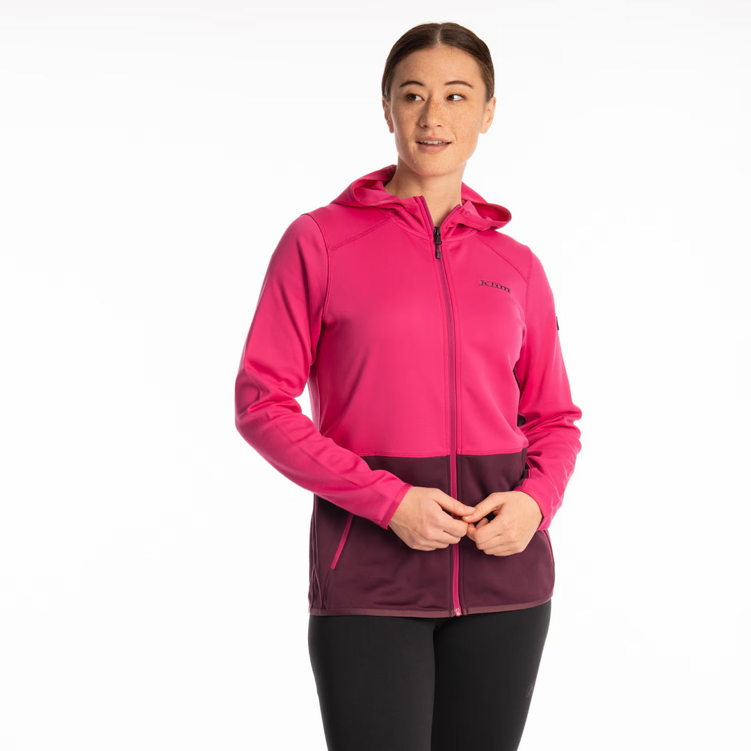 KLIM SOLITUDE HOODED JACKET - FUCHSIA RED/ITALIAN PLUM