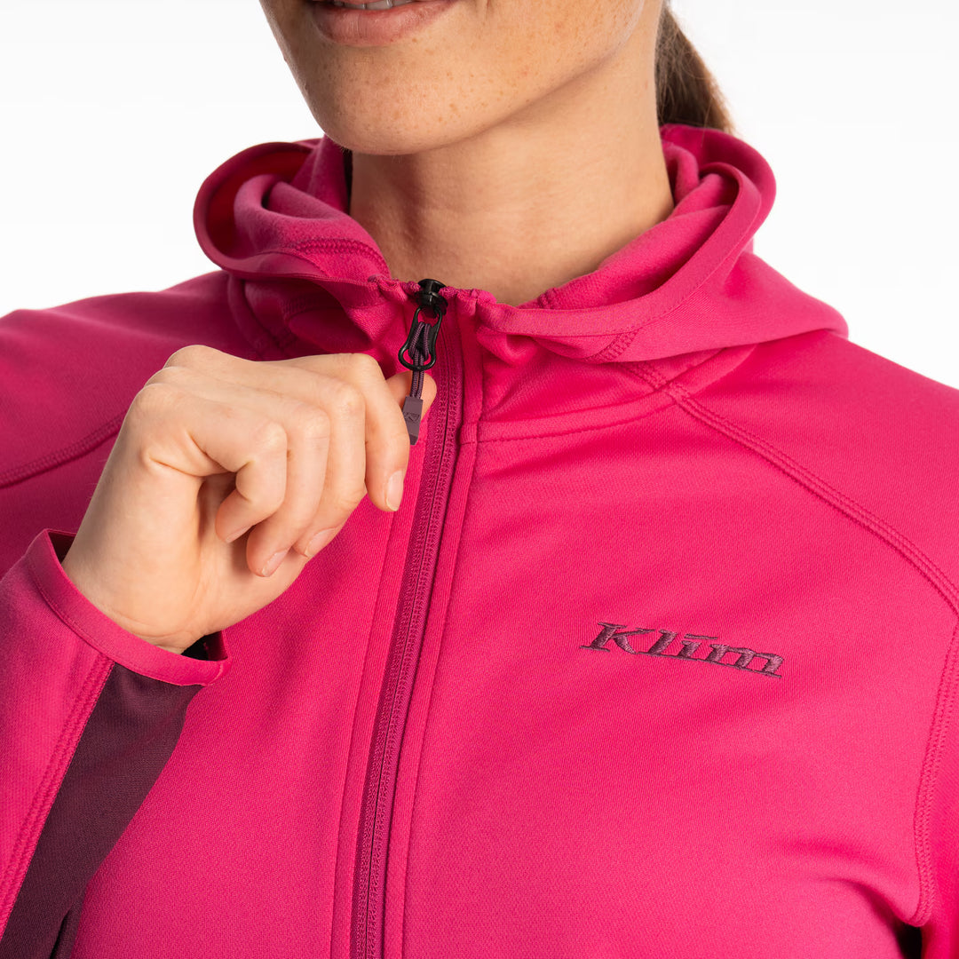 KLIM SOLITUDE HOODED JACKET - FUCHSIA RED/ITALIAN PLUM