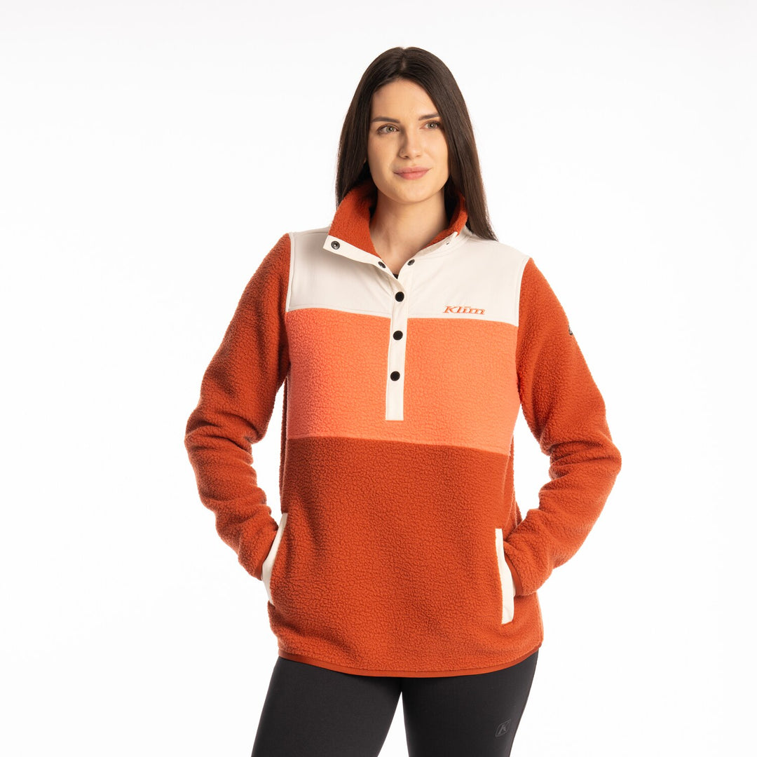 KLIM HIGH PILE MOUNTAIN FLEECE PULLOVER - PICANTE - EMBERGLOW
