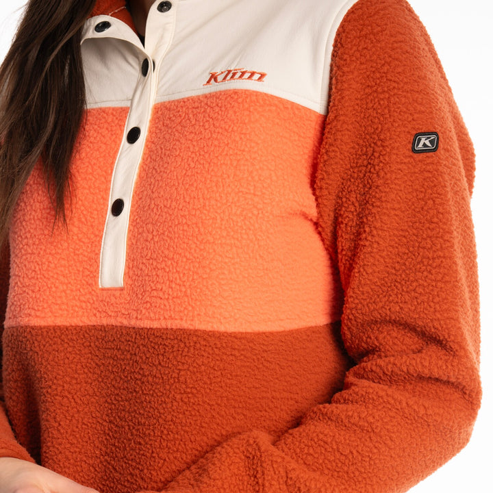KLIM HIGH PILE MOUNTAIN FLEECE PULLOVER - PICANTE - EMBERGLOW