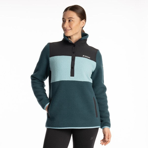 KLIM HIGH PILE MOUNTAIN FLEECE PULLOVER - REFLECTING POND - MILKY BLUE