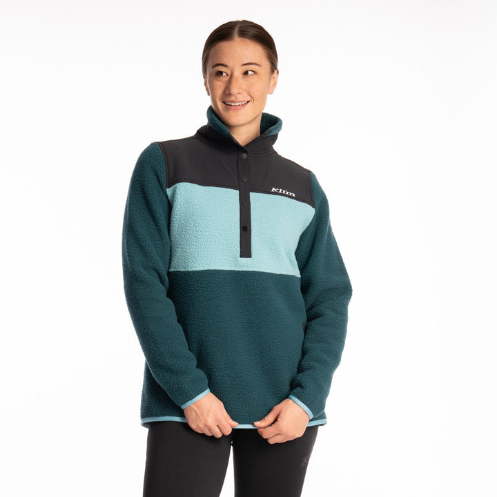 KLIM HIGH PILE MOUNTAIN FLEECE PULLOVER - REFLECTING POND - MILKY BLUE