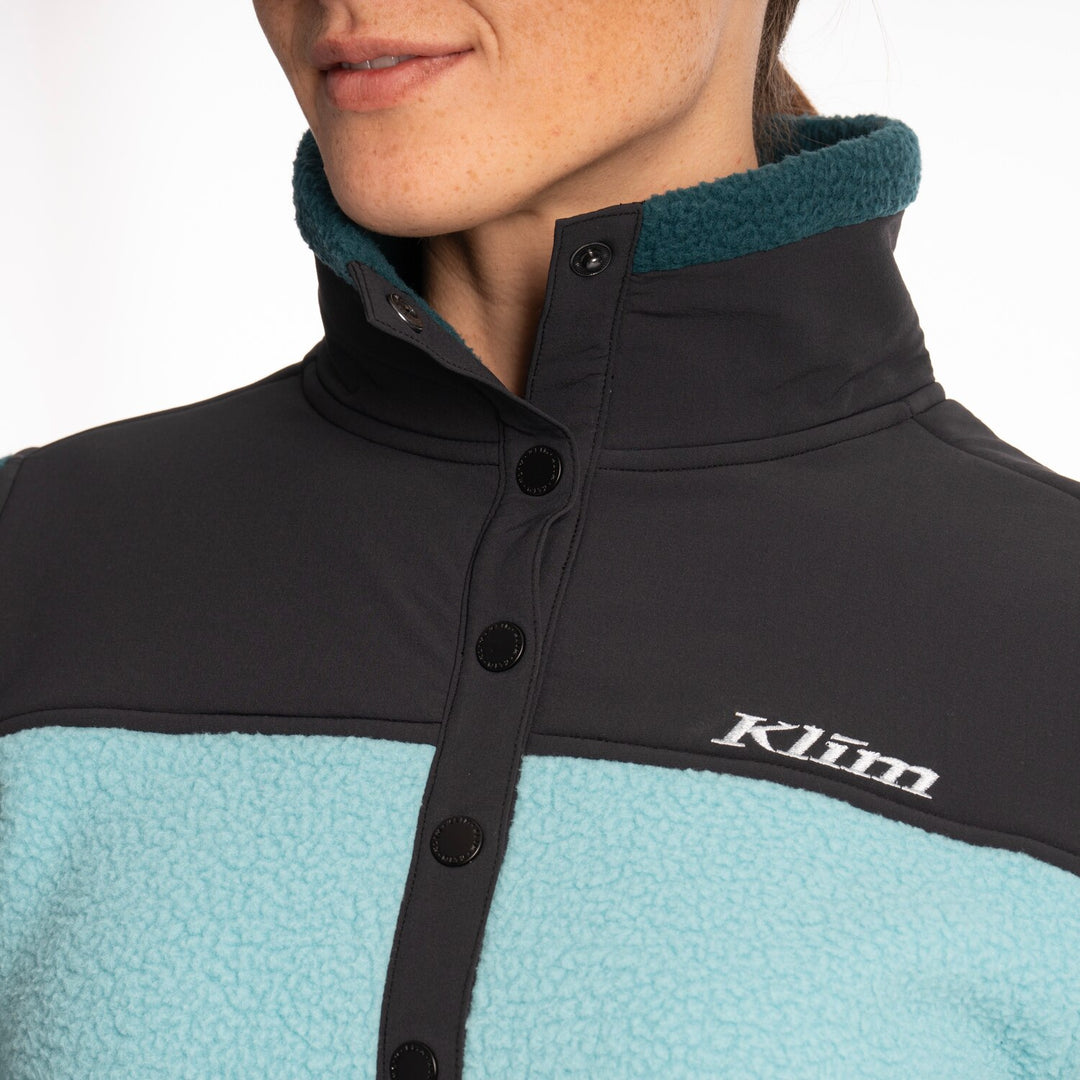 KLIM HIGH PILE MOUNTAIN FLEECE PULLOVER - REFLECTING POND - MILKY BLUE