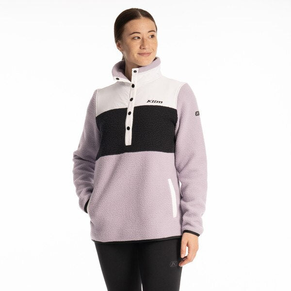 KLIM HIGH PILE MOUNTAIN FLEECE PULLOVER - WISTERIA - BLACK