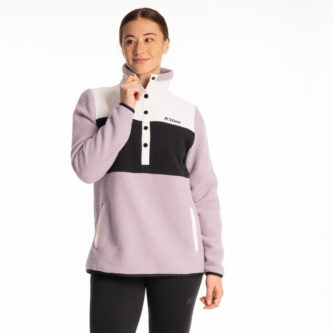 KLIM HIGH PILE MOUNTAIN FLEECE PULLOVER - WISTERIA - BLACK