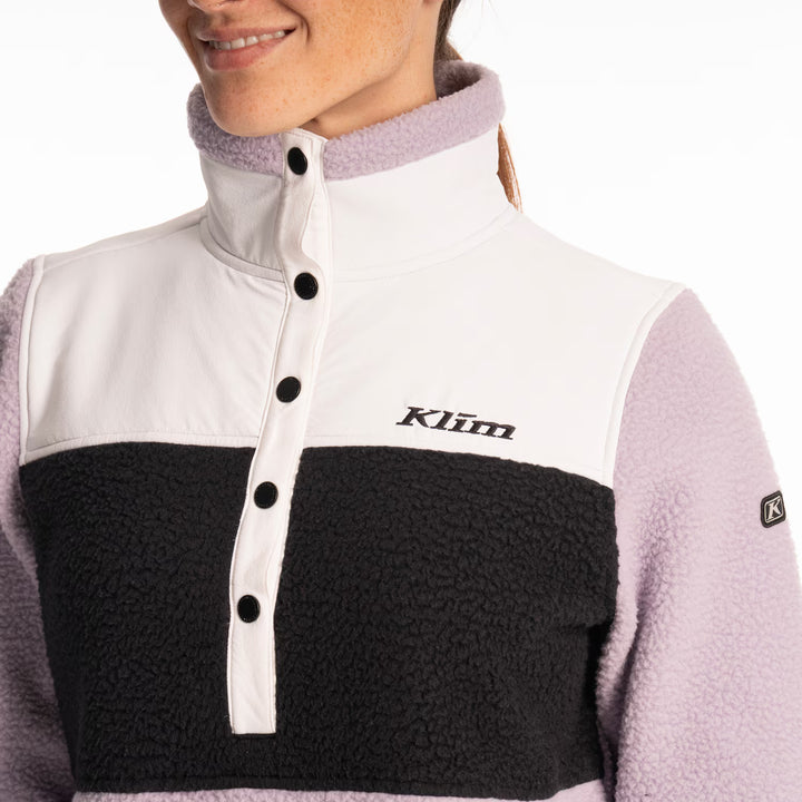 KLIM HIGH PILE MOUNTAIN FLEECE PULLOVER - WISTERIA - BLACK