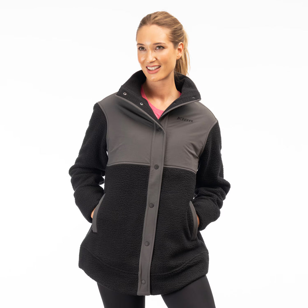 KLIM HIGH PILE MOUNTAIN FLEECE JACKET - BLACK - ASPHALT