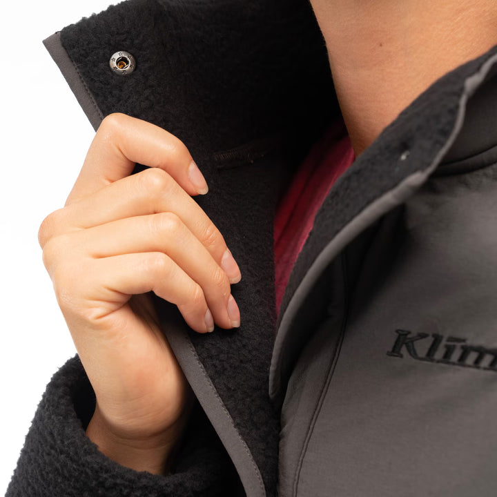 KLIM HIGH PILE MOUNTAIN FLEECE JACKET - BLACK - ASPHALT