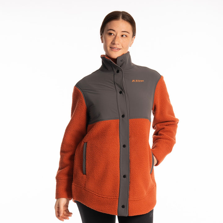 KLIM HIGH PILE MOUNTAIN FLEECE JACKET - PICANTE - ASPHALT