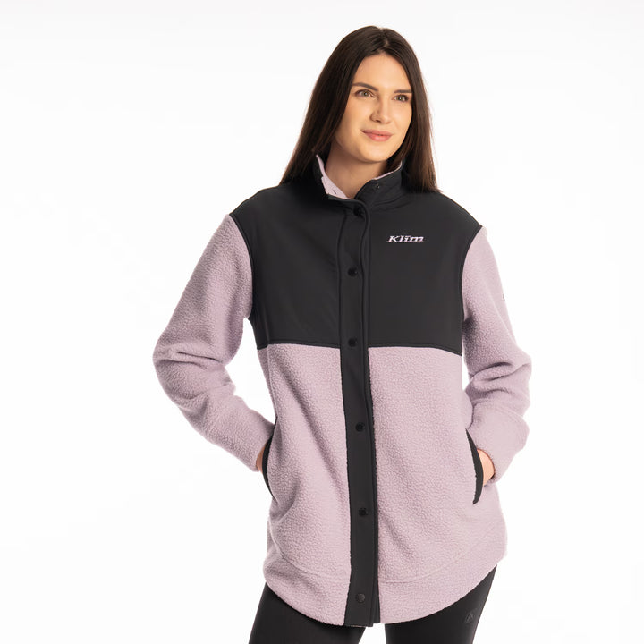 KLIM HIGH PILE MOUNTAIN FLEECE JACKET - WISTERIA - BLACK