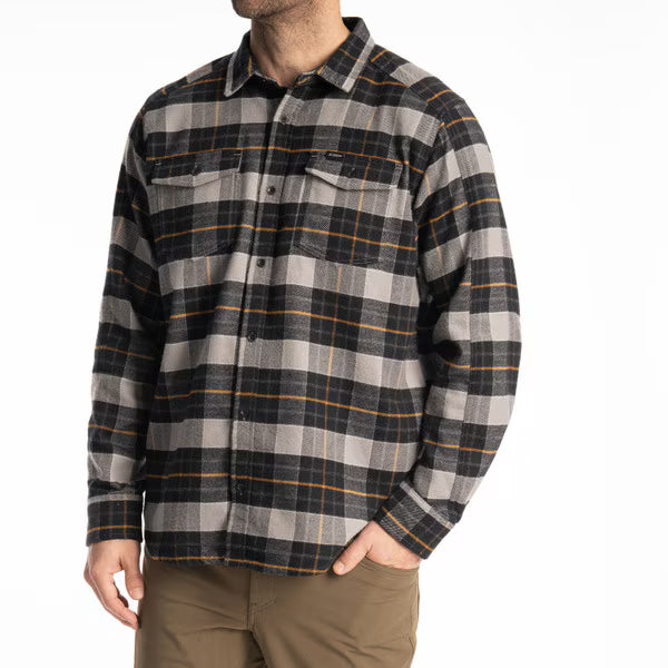 KLIM OWEN HEAVYWEIGHT FLANNEL SHIRT - MONUMENT - BLACK