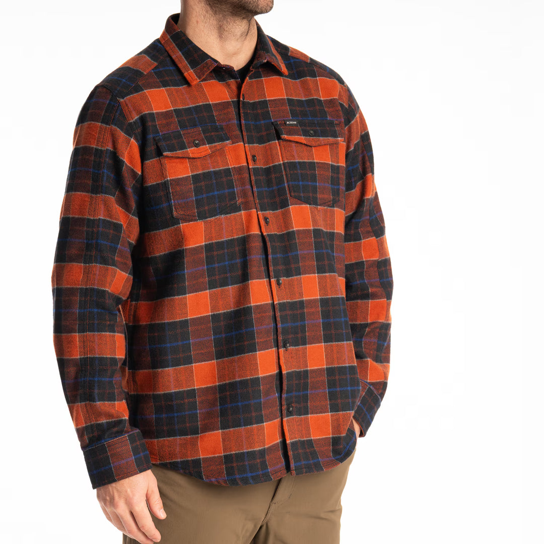 KLIM OWEN HEAVYWEIGHT FLANNEL SHIRT - MONUMENT - PICANTE - BLACK