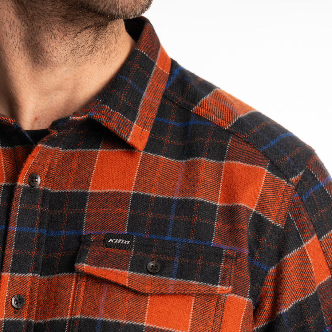 KLIM OWEN HEAVYWEIGHT FLANNEL SHIRT - MONUMENT - PICANTE - BLACK