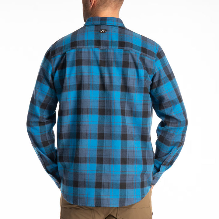 KLIM COTTONWOOD MIDWEIGHT FLANNEL SHIRT - BLUE FUSION - BLACK