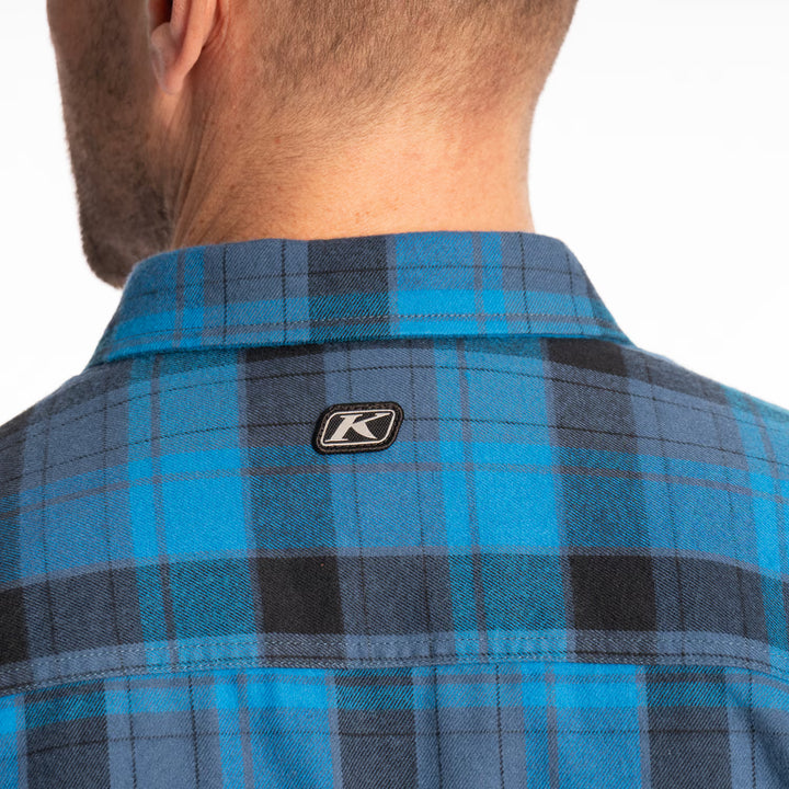 KLIM COTTONWOOD MIDWEIGHT FLANNEL SHIRT - BLUE FUSION - BLACK