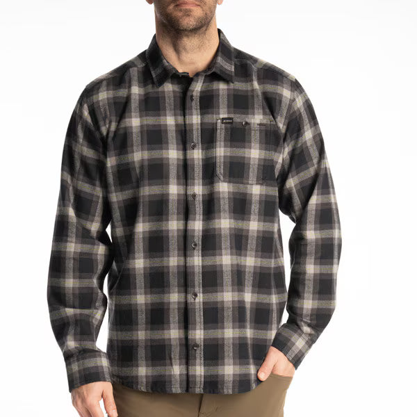 KLIM ALDERSON MIDWEIGHT FLANNEL SHIRT - BLACK - ASPHALT