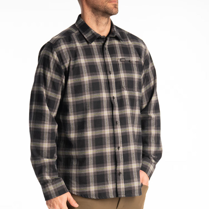 KLIM ALDERSON MIDWEIGHT FLANNEL SHIRT - BLACK - ASPHALT