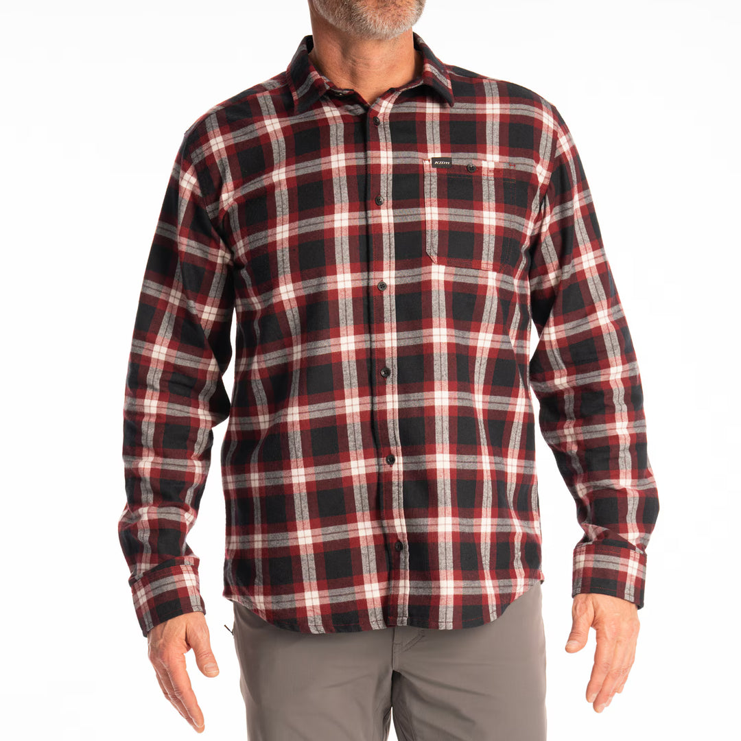 KLIM ALDERSON MIDWEIGHT FLANNEL SHIRT - CABERNET - BLACK
