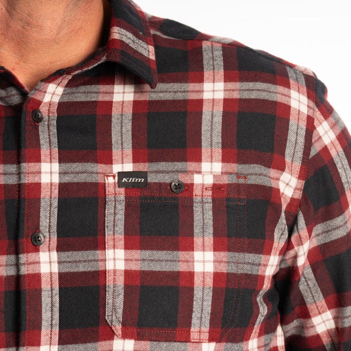 KLIM ALDERSON MIDWEIGHT FLANNEL SHIRT - CABERNET - BLACK