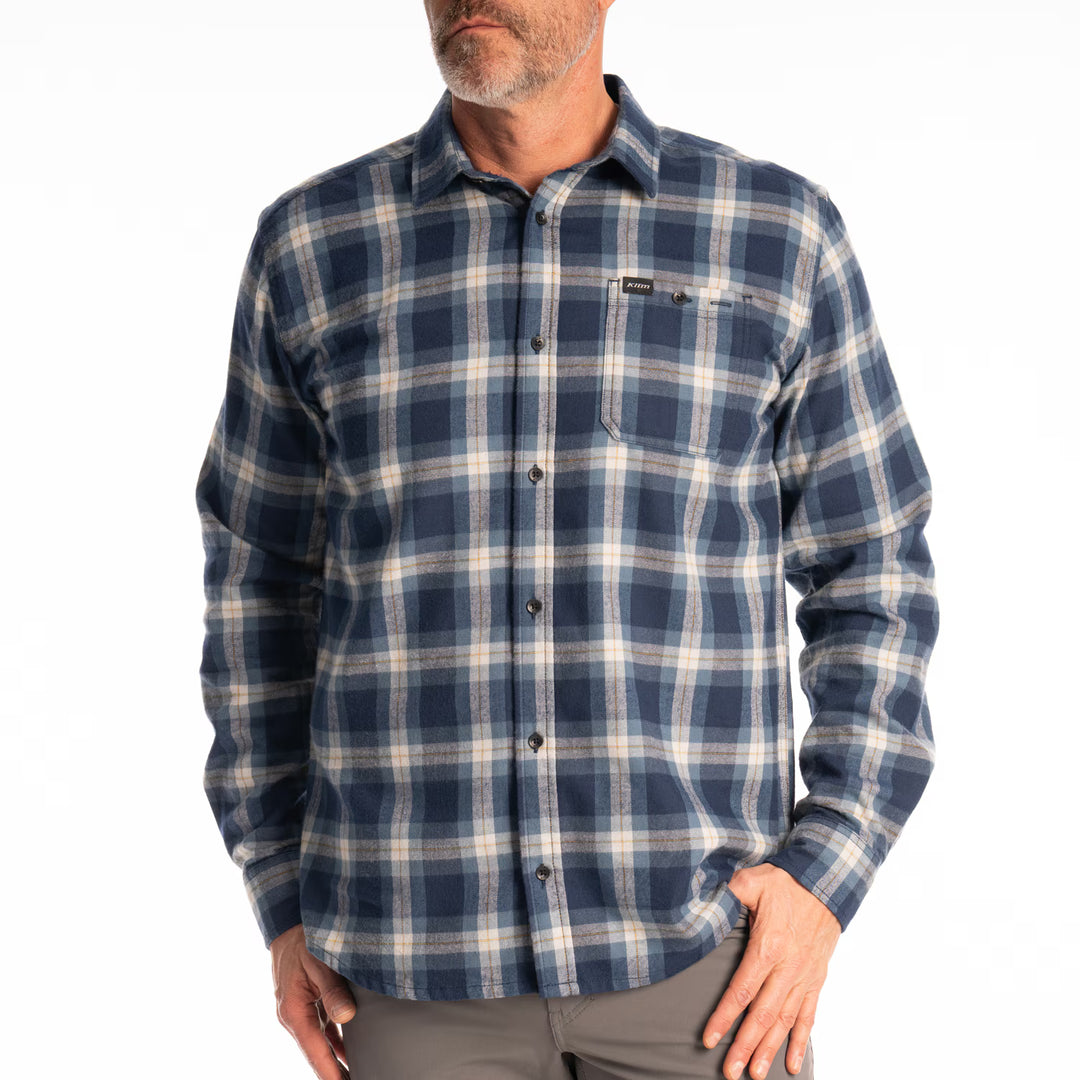 KLIM ALDERSON MIDWEIGHT FLANNEL SHIRT - DRESS BLUES - BLUE FUSION