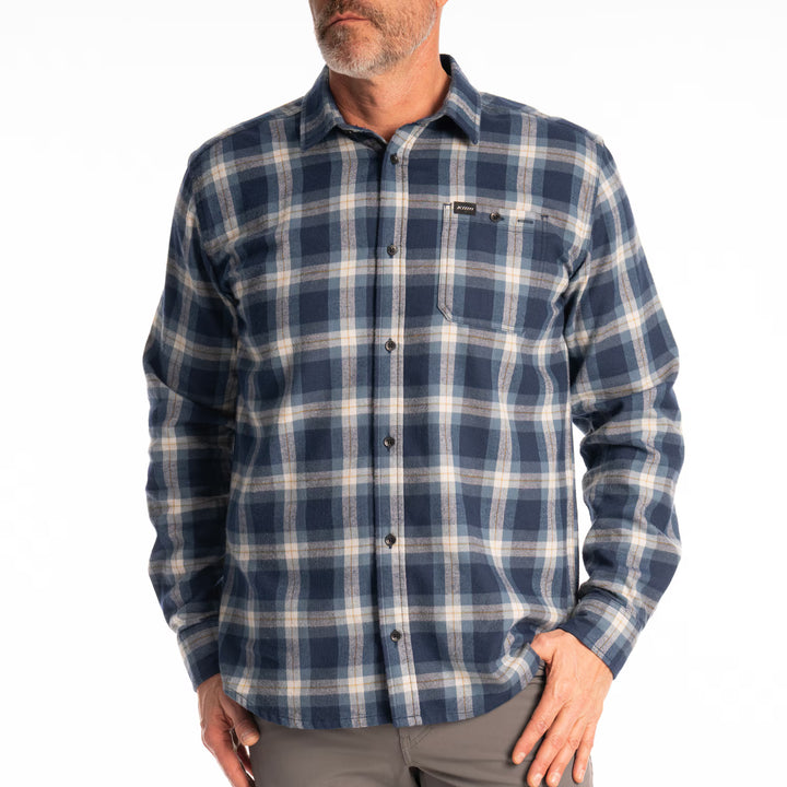 KLIM ALDERSON MIDWEIGHT FLANNEL SHIRT - DRESS BLUES - BLUE FUSION
