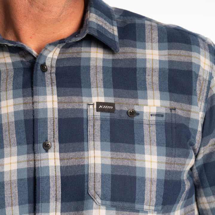 KLIM ALDERSON MIDWEIGHT FLANNEL SHIRT - DRESS BLUES - BLUE FUSION