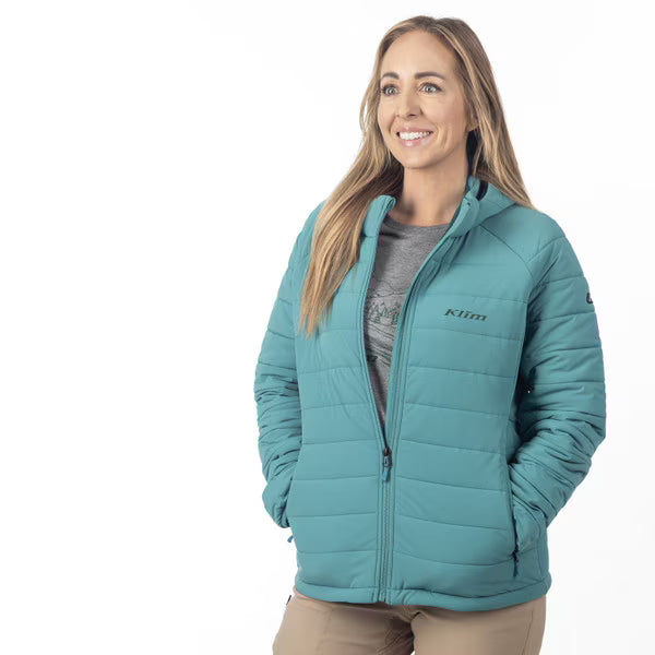 KLIM WAVERLY STRETCH INSULATED HOODED JACKET - GREEN-BLUE SLATE