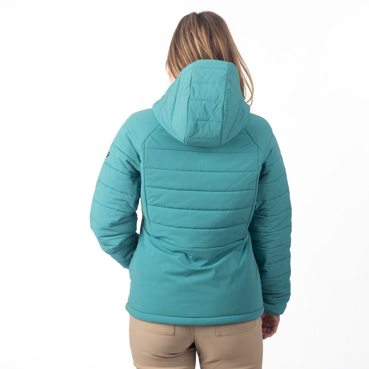 KLIM WAVERLY STRETCH INSULATED HOODED JACKET - GREEN-BLUE SLATE