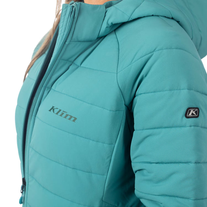 KLIM WAVERLY STRETCH INSULATED HOODED JACKET - GREEN-BLUE SLATE