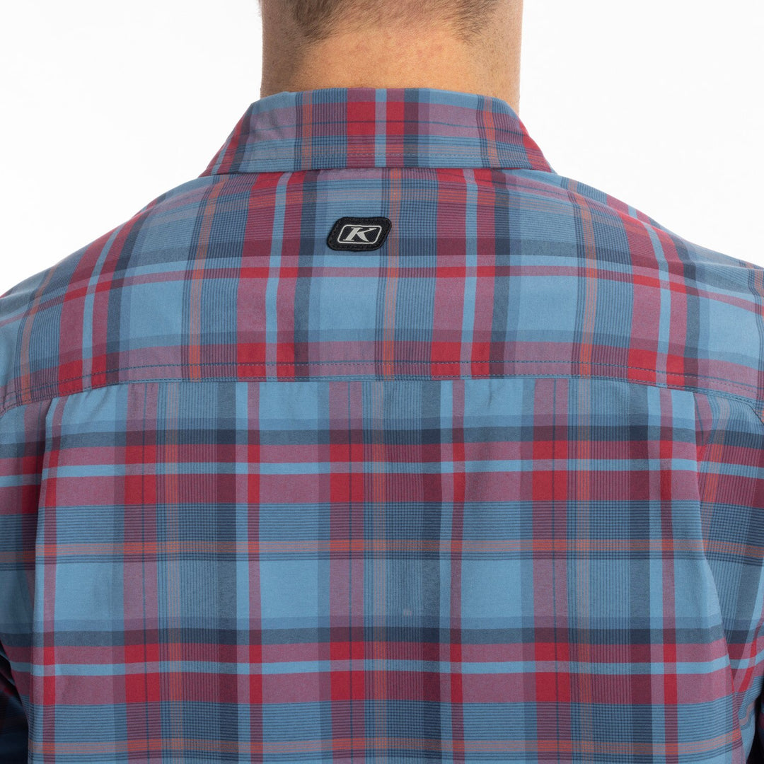 KLIM PANTOLL STRETCH SHIRT - BLUE FUSION - BIKING RED