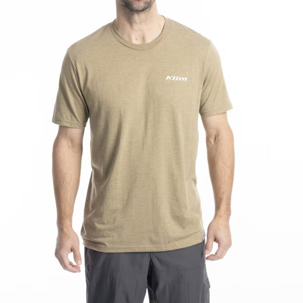 KLIM SADDLE MOUNTAIN TRI-BLEND TEE - COYOTE BROWN HEATHER - WHITE