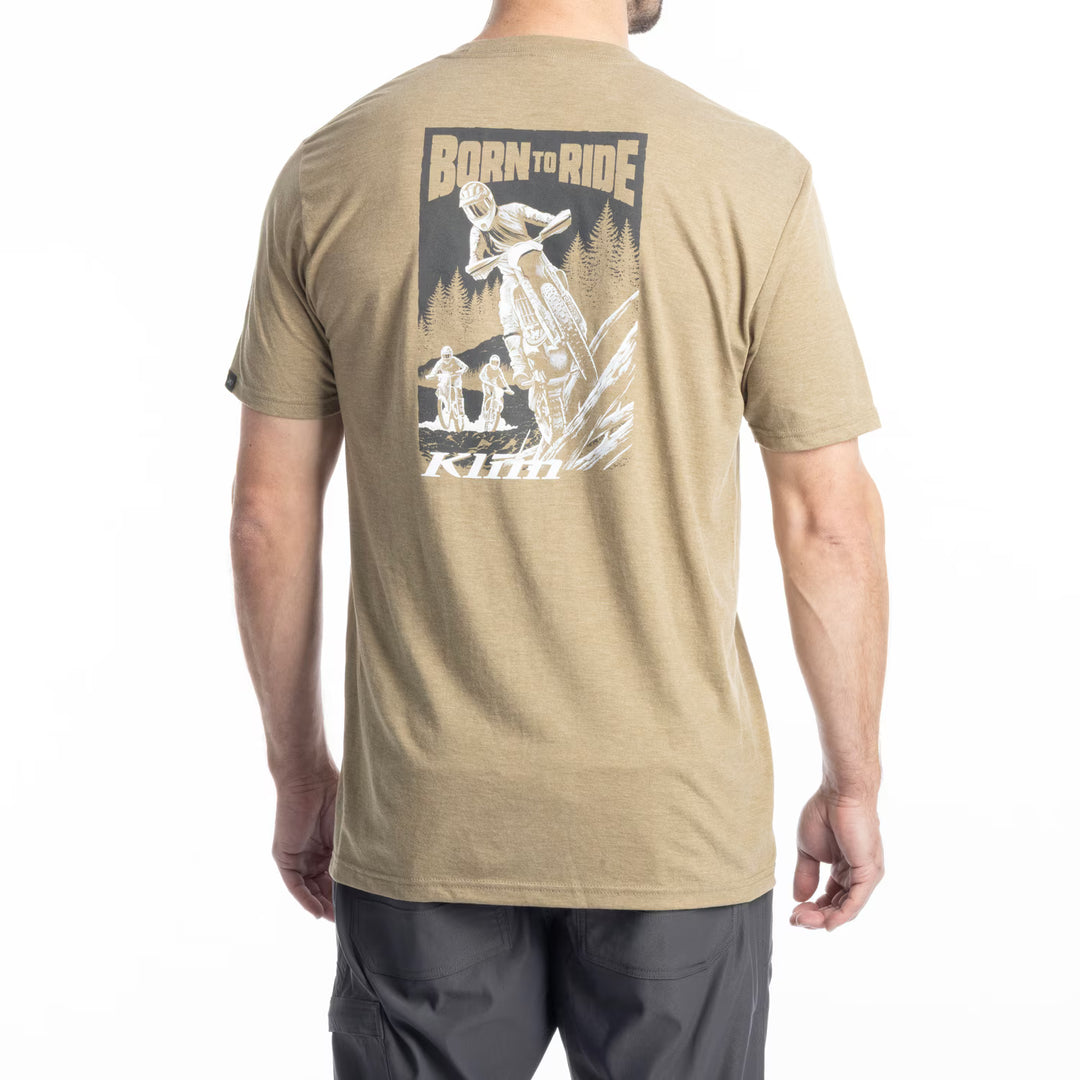 KLIM SADDLE MOUNTAIN TRI-BLEND TEE - COYOTE BROWN HEATHER - WHITE