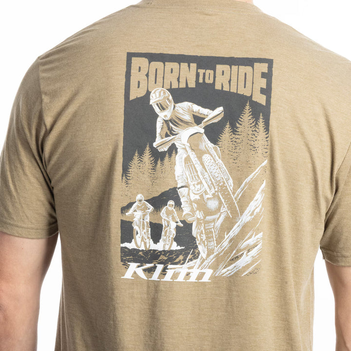 KLIM SADDLE MOUNTAIN TRI-BLEND TEE - COYOTE BROWN HEATHER - WHITE